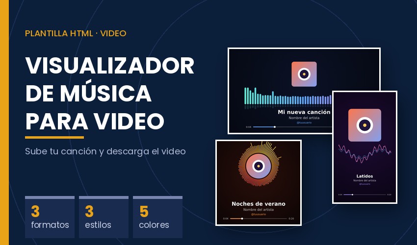 Portada de la plantilla Visualizador de Música para Video