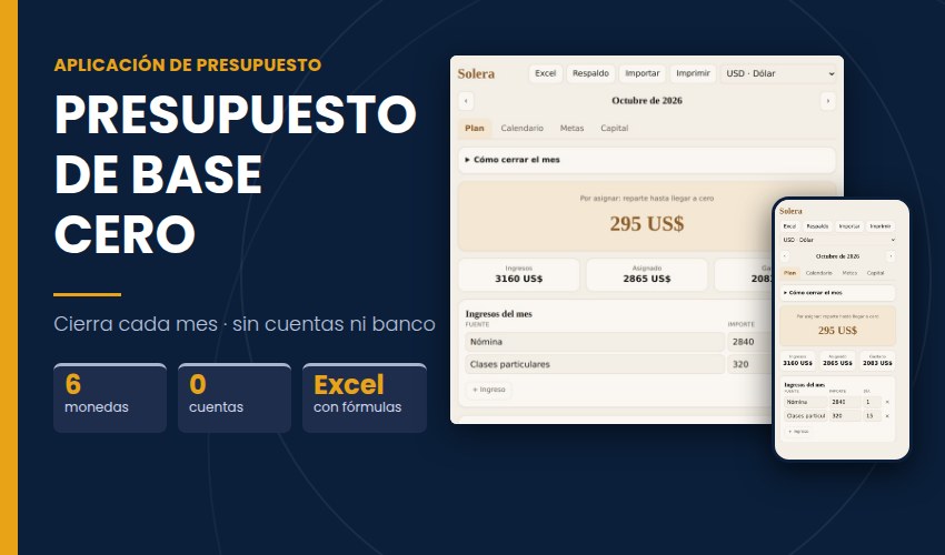 Portada de Solera, presupuesto de base cero para tu casa