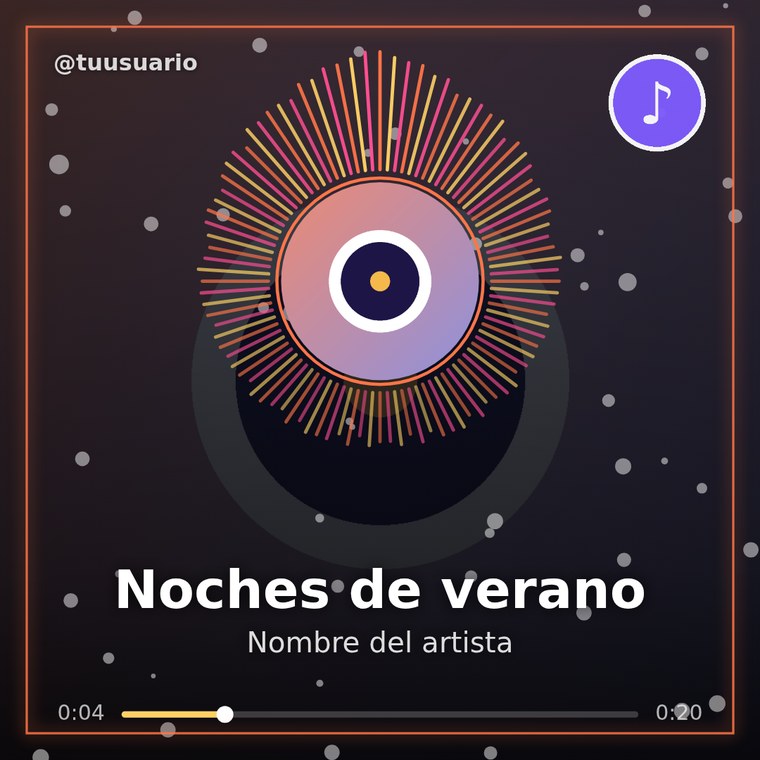 Estilo Circular con borde neón en formato 1:1 para Instagram