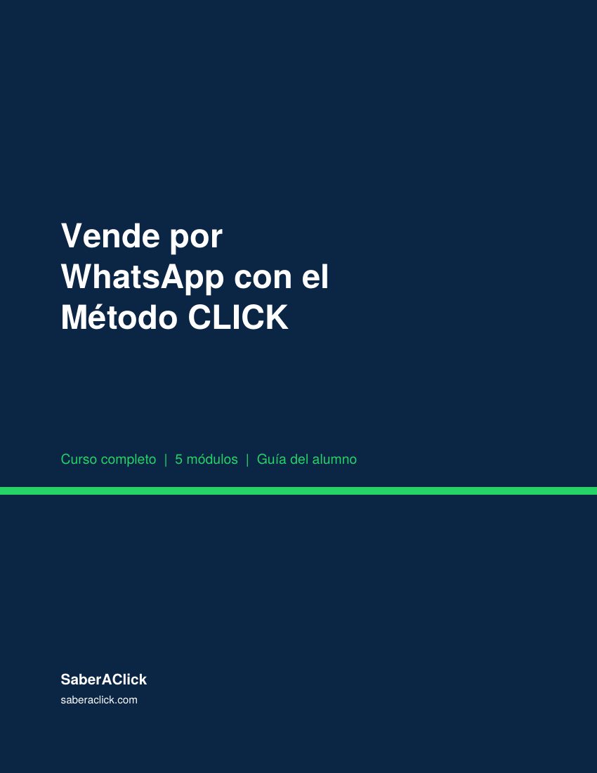 Portada del Curso de Vender por WhatsApp con el Método CLICK